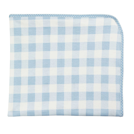 Mud Pie Blue Gingham Blanket