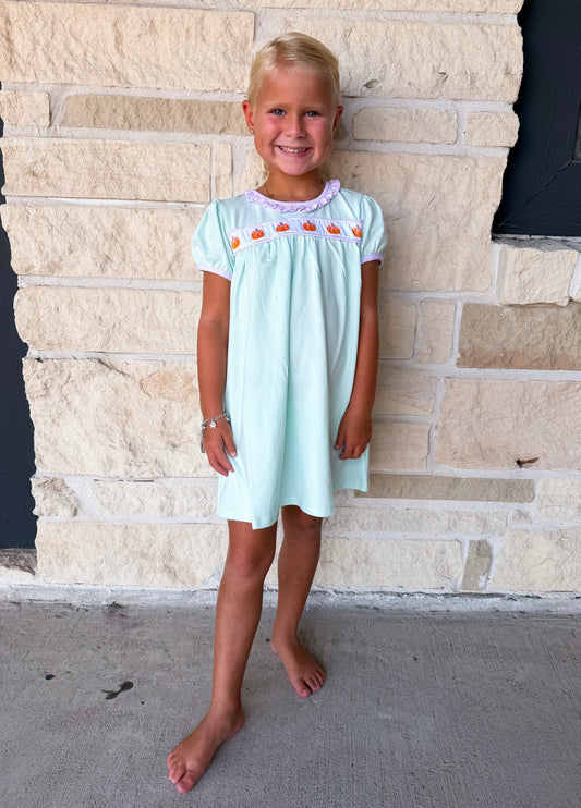 Trotter Street Kids Pumpkin Ruffle Dress