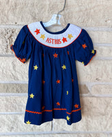 Astros Stars Smocked Dress