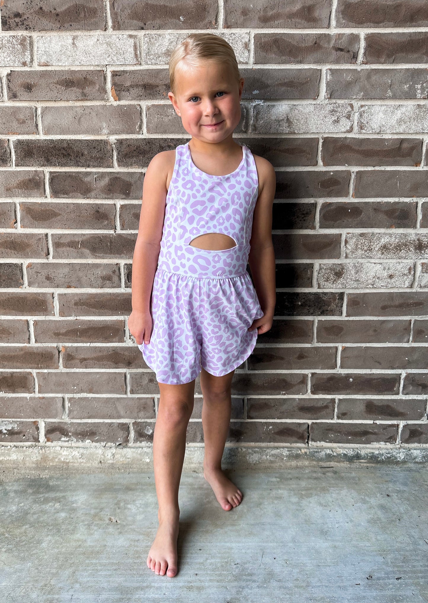 Belle Cher Pink Leopard Haddie Romper