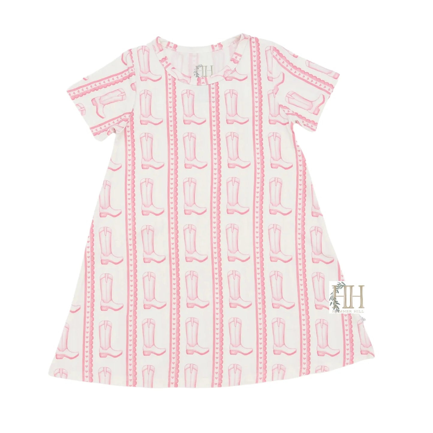 Hamner Hill Pink Heart Boots Dress