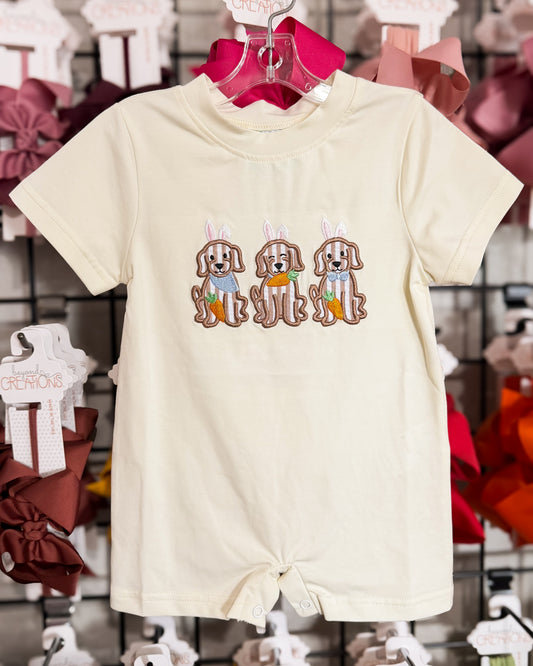 Smocked Flamingo Easter Puppy Romper