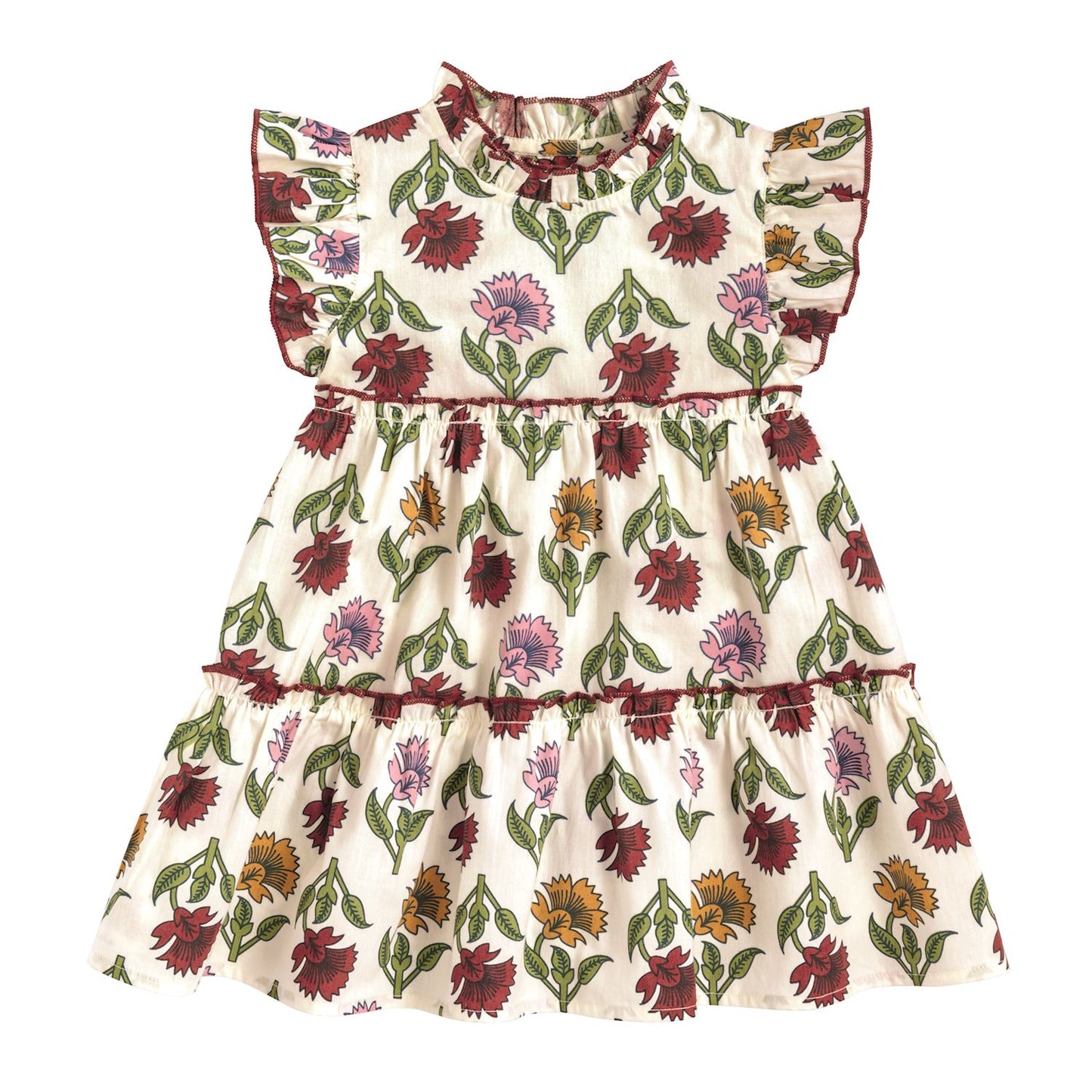 Mud Pie Multi Floral Flutter Dress