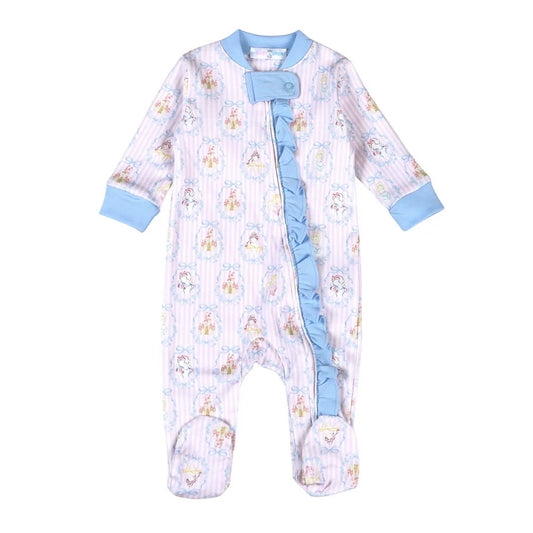 Baby Loren Royal + Charm Pima Footie