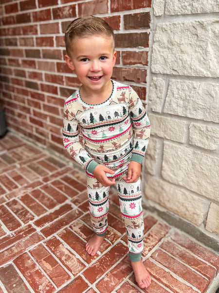 Angel Dear Reindeer Fair Isle Pajama Set