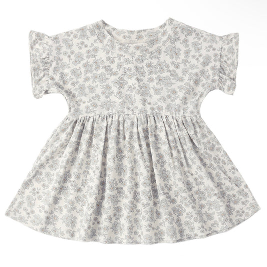 Quincy Mae Blue Floral Babydoll Dress
