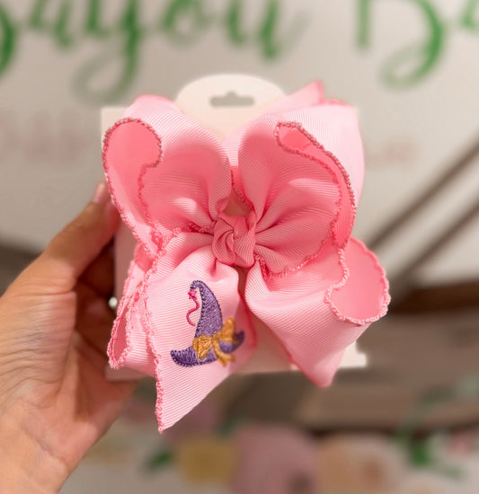 Embroidered Which’s Hat 5.5inch Bow