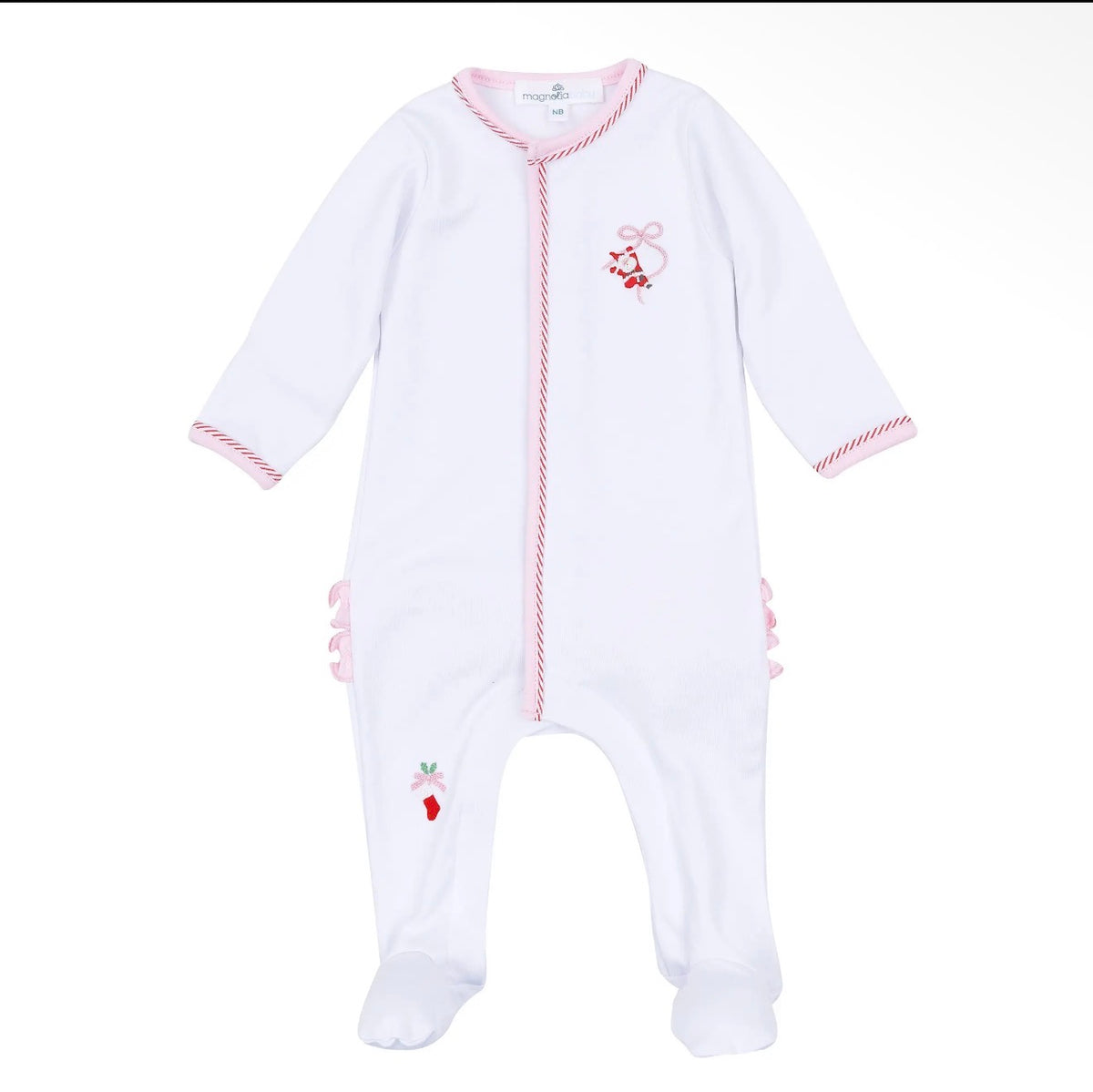 Magnolia Baby Jolly Ribbons Ruffle Footie