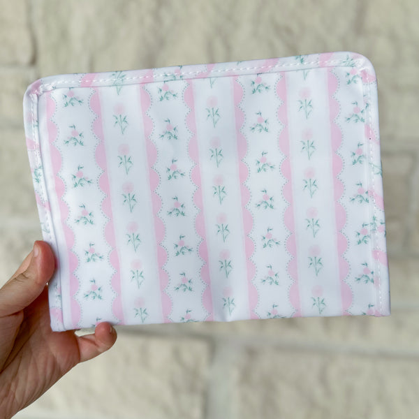 TRVL Design Pink Floral LARGE Cosmetic Bag