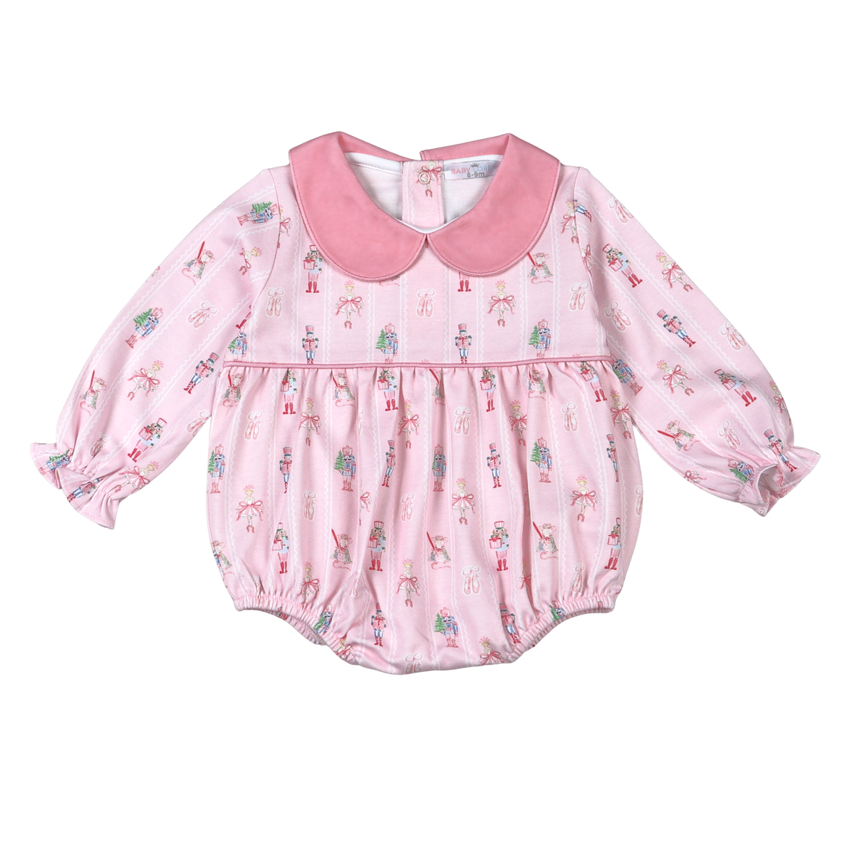 Baby Loren Pink Nutcracker Collared LS Bubble