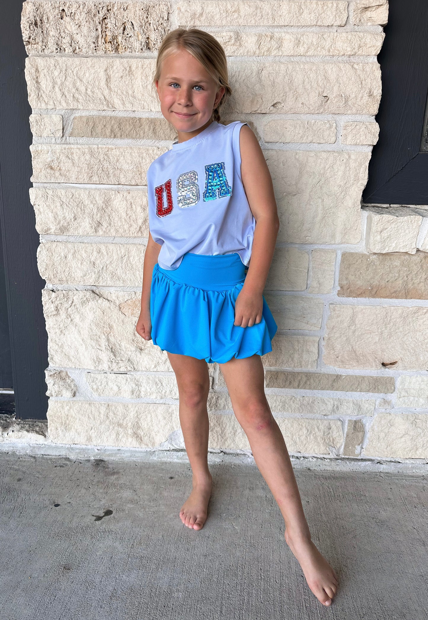 Blended Spirit Aqua Athletic Bubble Skirt