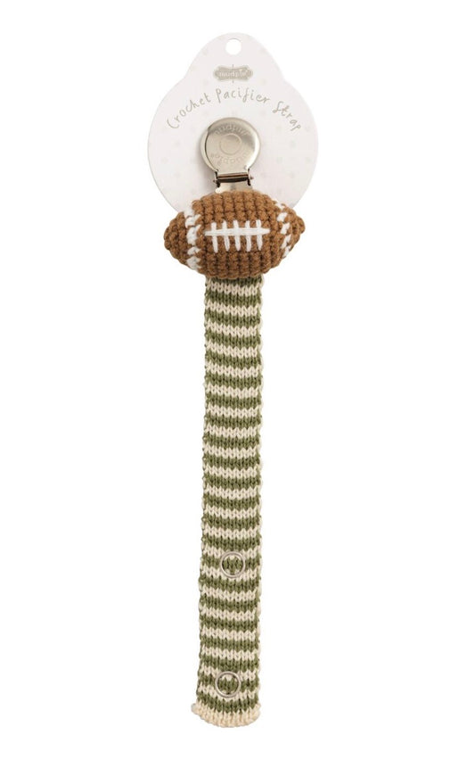 Mud Pie Football Crochet Paci Clip