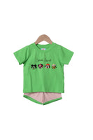 Smocked Flamingo Spook Squad Short Set