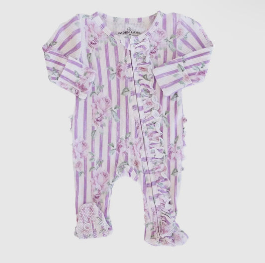 Caden Lane Lilacs Waffle Footie