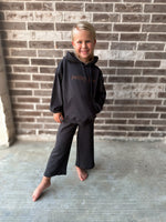 Ash Black 2pc Hoodie + Wide Leg Pant Set