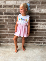 Smocked Flamingo Trellis Bow Princess Dress