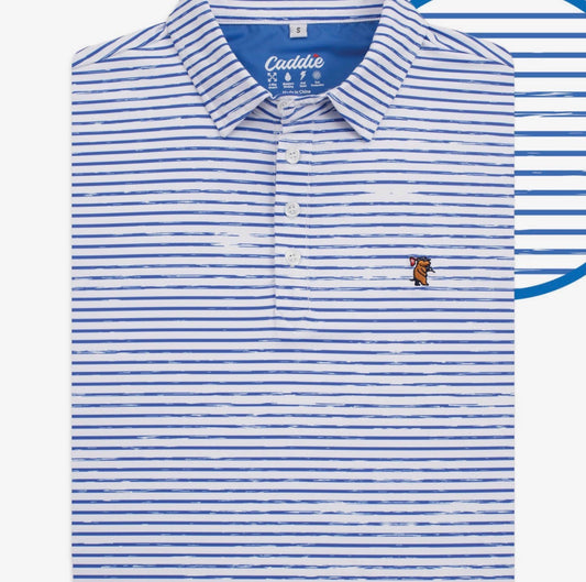 Fieldstone Blue + White Caddie Flow Polo