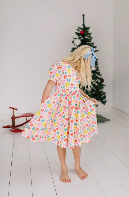 Ollie Jay Holiday Bows Twirl Dress