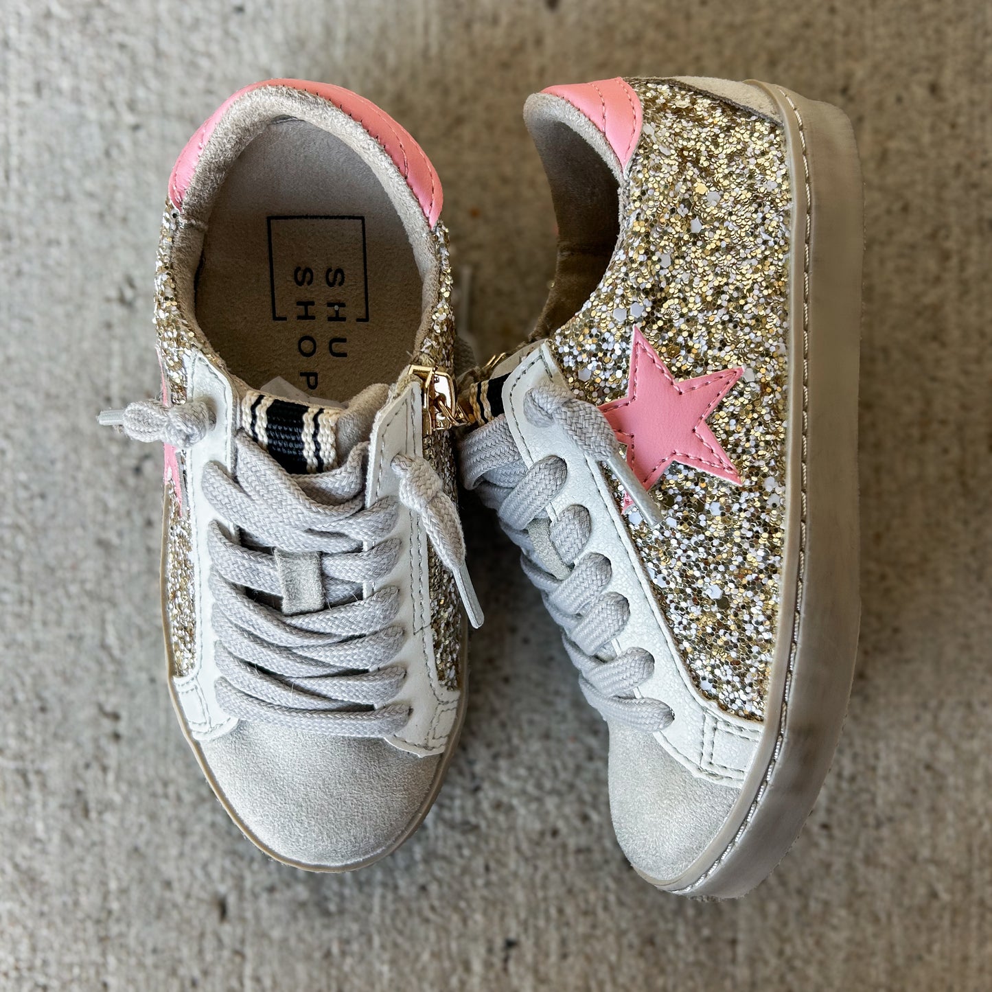 Shu Shop Paula Mini Gold Sparkle Sneaker