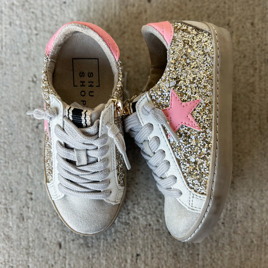 Shu Shop Paula Mini Gold Sparkle Sneaker