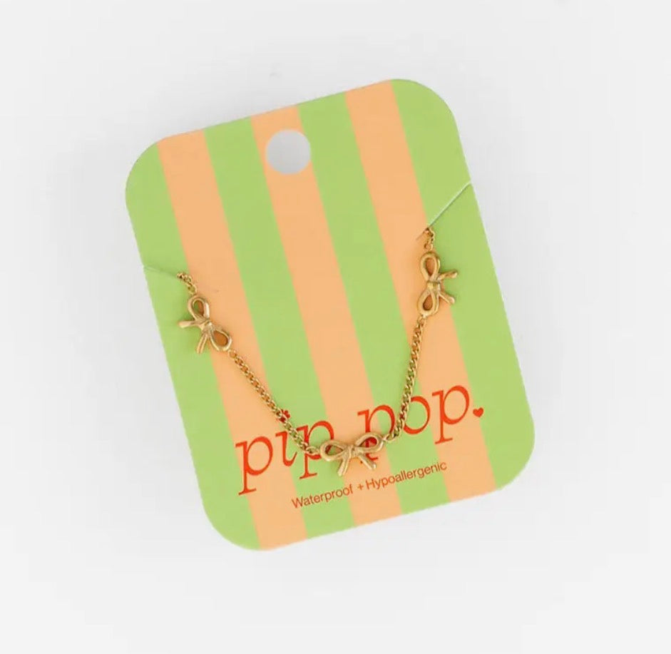 Pip Pop Post Bow Necklace