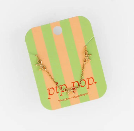 Pip Pop Post Bow Necklace