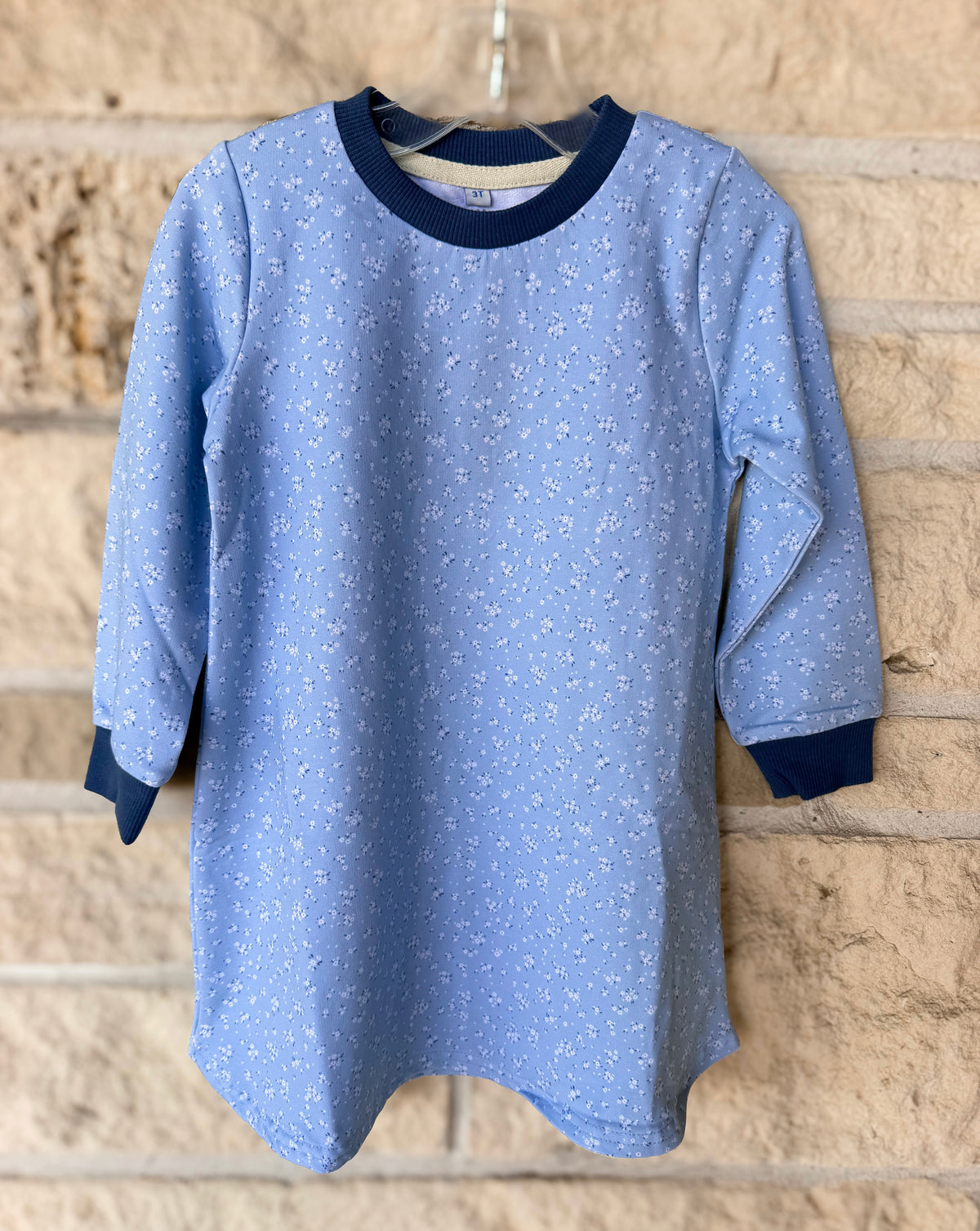 Honesty Navy + Blue Floral Sweatshirt Dress
