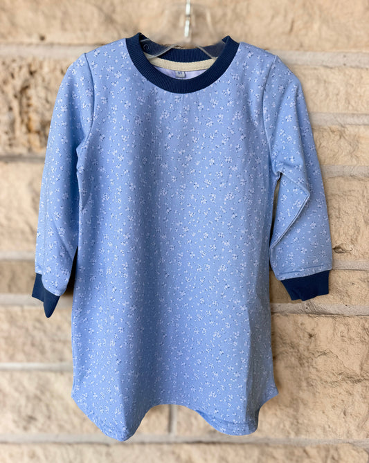 Honesty Navy + Blue Floral Sweatshirt Dress