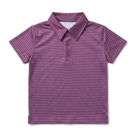 Hollis Baker Plum Stripe Polo
