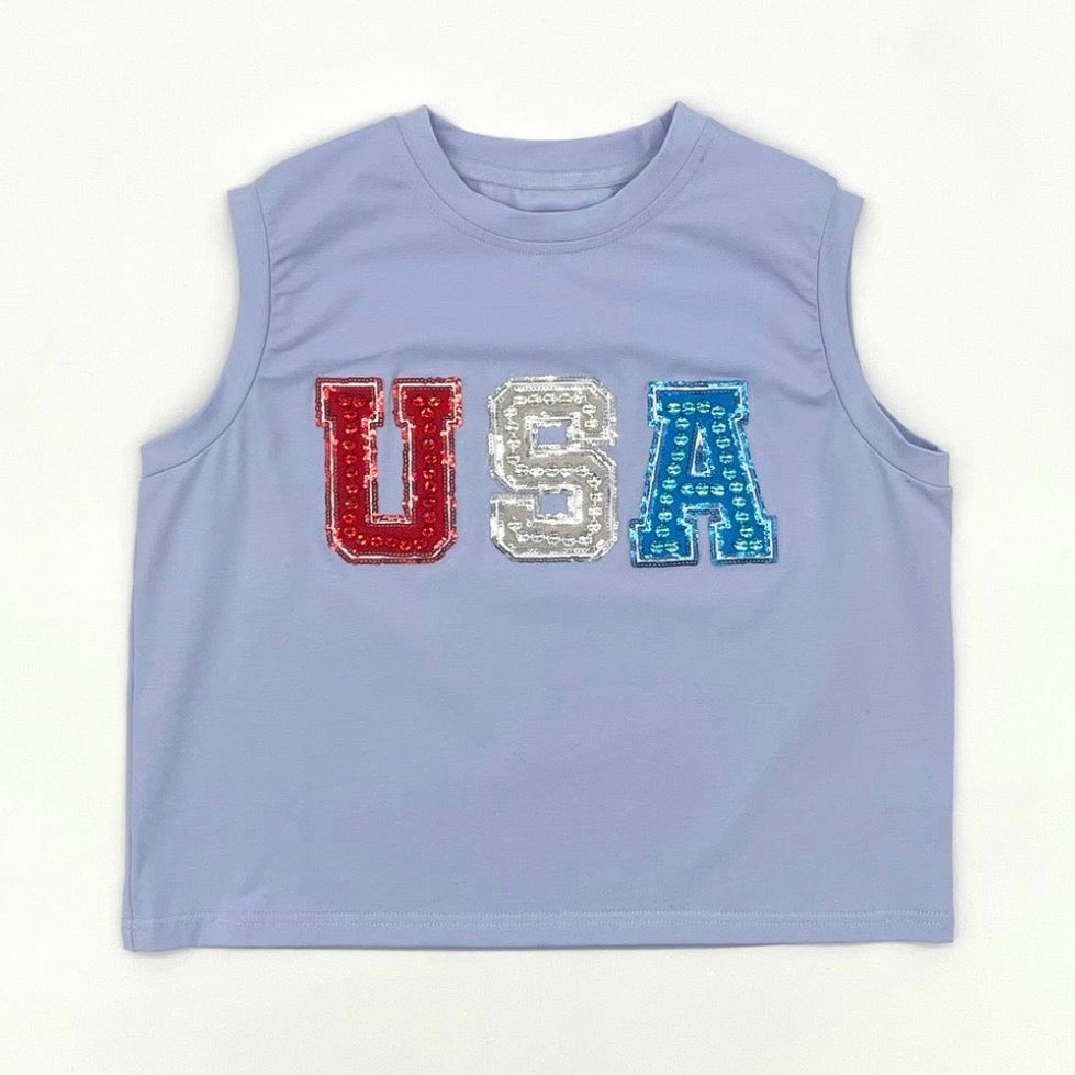 Blended Spirit USA Rhinestone Patch Tank