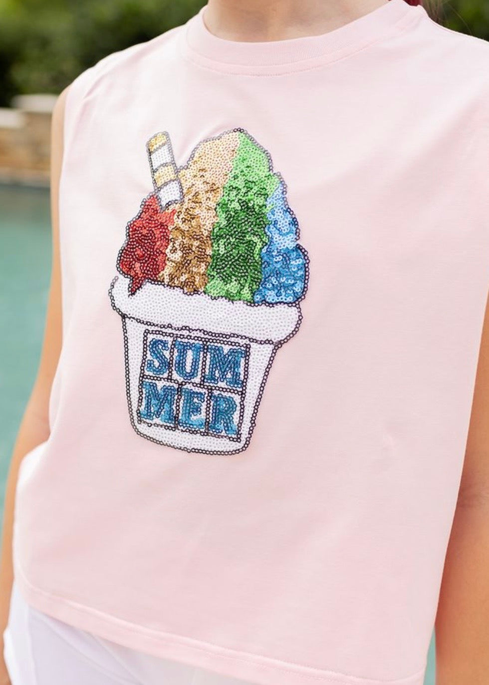 Blended Spirit Snowball Rhinestone Patch Tank