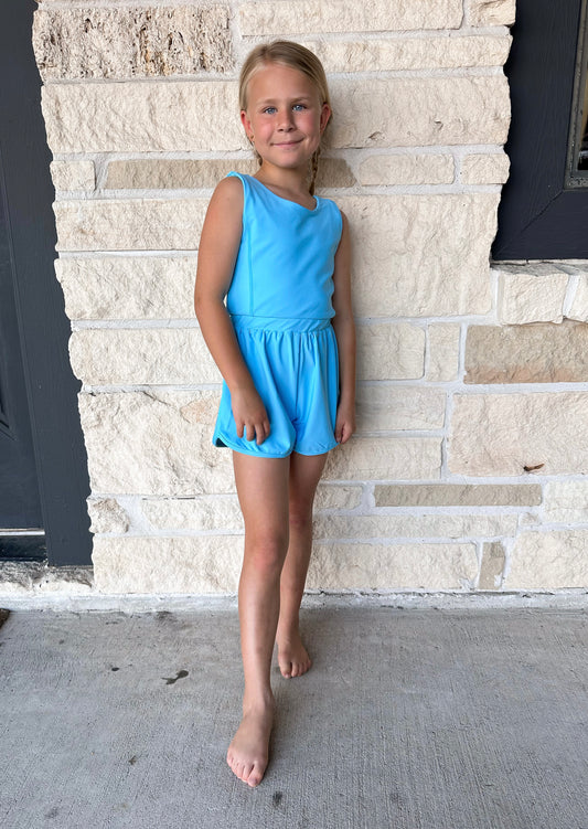 Swoon Baby Athletic Blue Shortie Romper