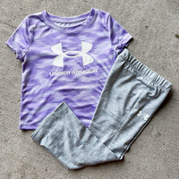 UA Purple Logo Tee + Grey Pant Athletic Set