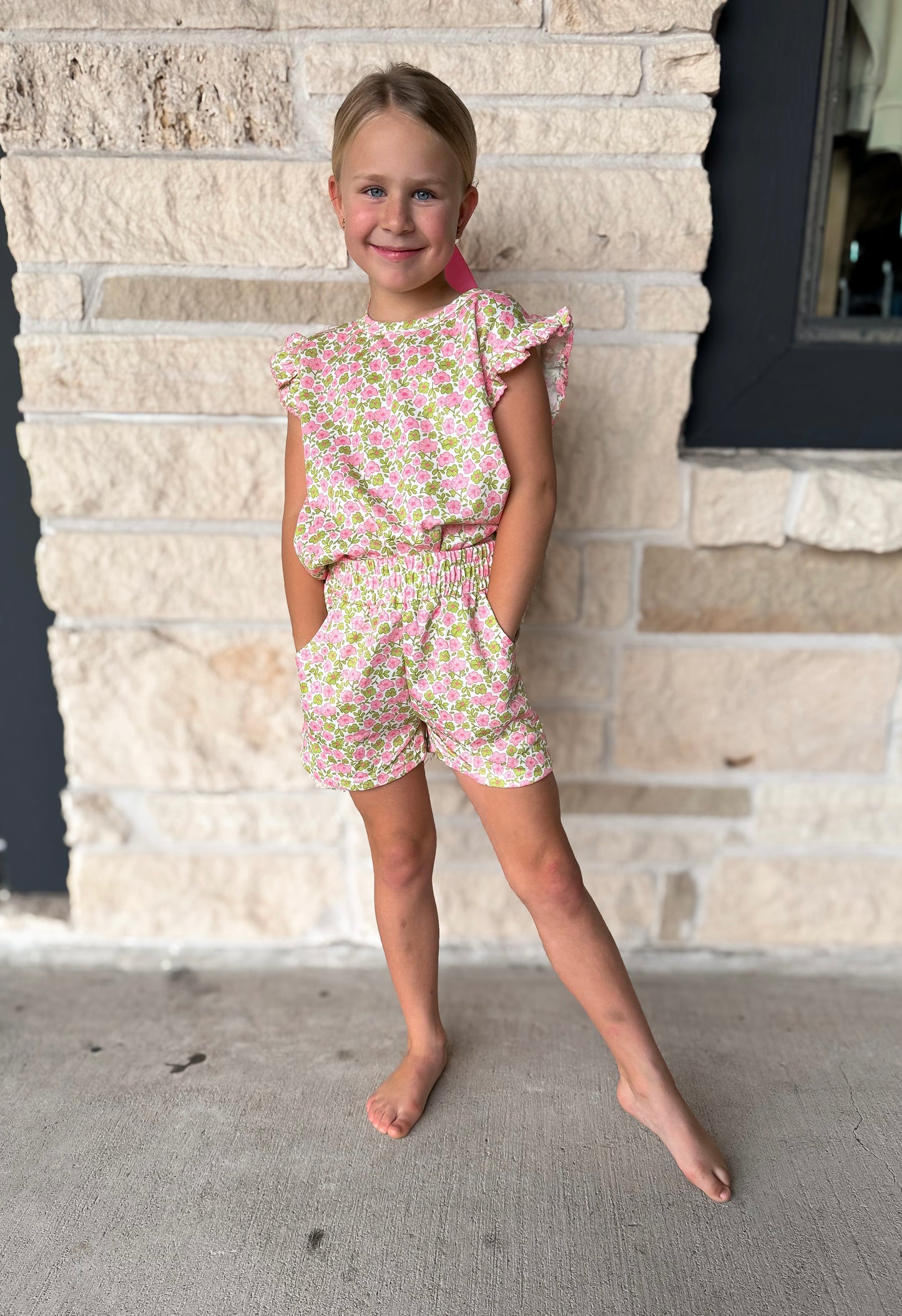 True Pink Floral Short Set