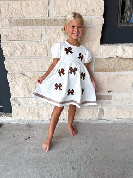 Emma Jean Football Bow Layered Dress