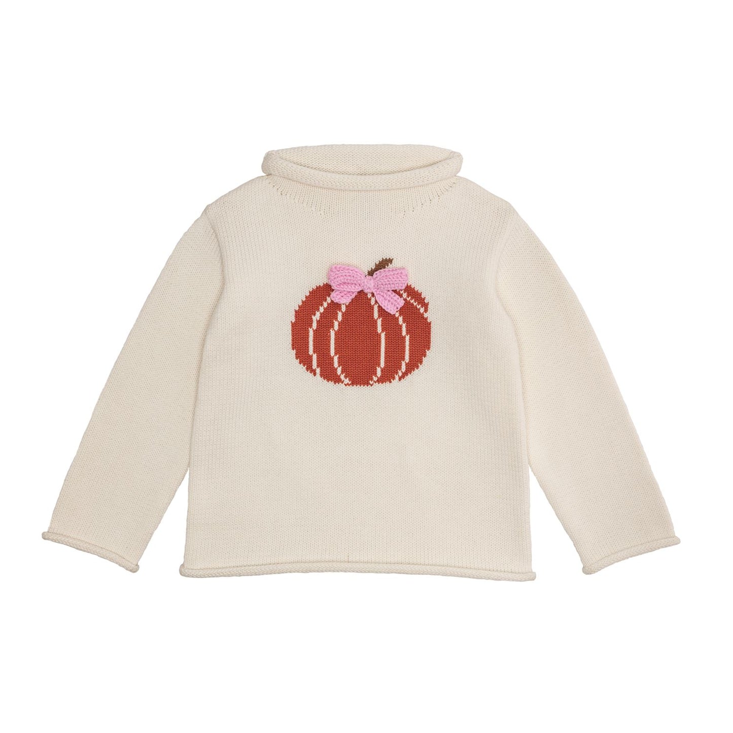 Mud Pie Bow Pumpkin Rollneck Sweater