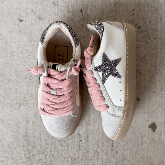 Shu Shop Paula Mini Pewter Glitter Sneaker