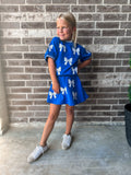 Belle Cher Royal & White Bows Skort