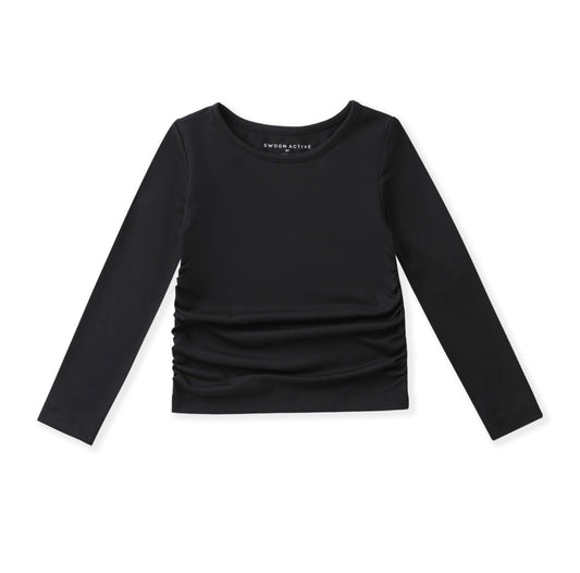 Swoon Baby Active Black Ruched Top