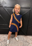 Belle Cher Navy & Orange Baseball Dress