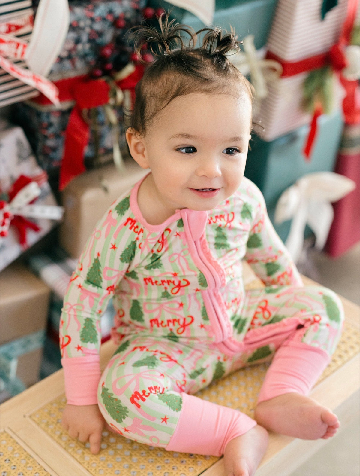Poppy Kids Merry Christmas Ruffle Playsuit