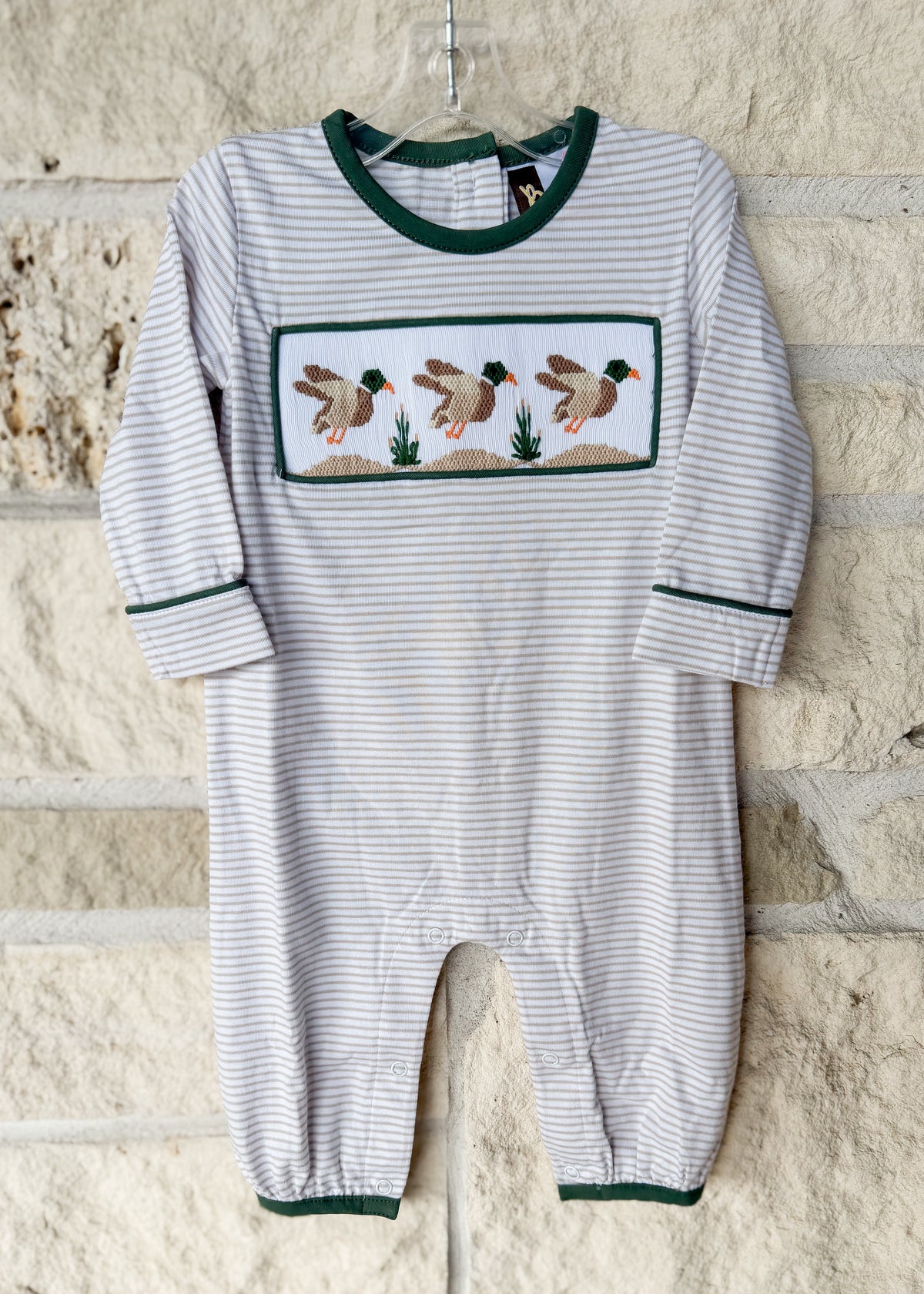 Banana Split Mallard Smocked Romper