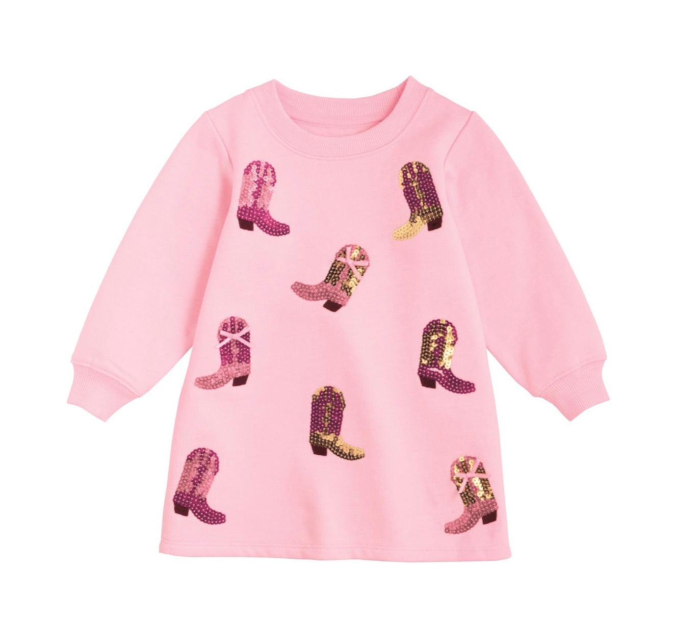 Mud Pie Cowboy Boots Sweatshirt Dress