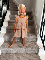 Trotter Street Burnt Orange Stripe Game Day Dress