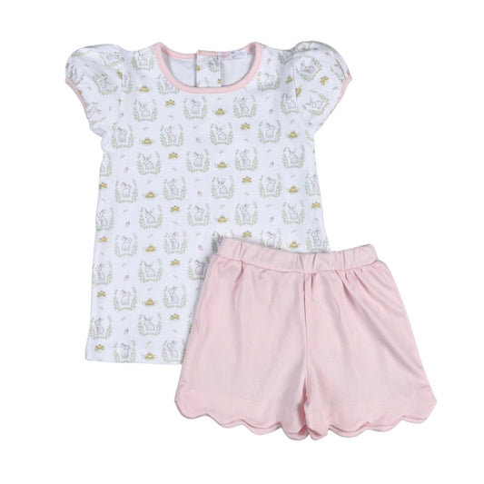 Baby Loren Pink Easter Bunny Short Set