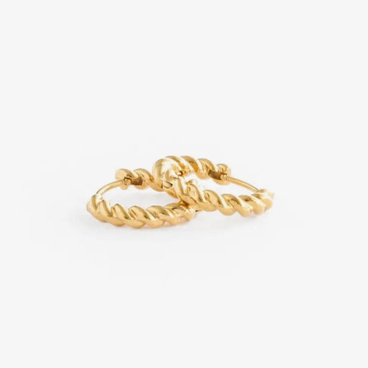 Pip Pop Post Gold Braided Hoops