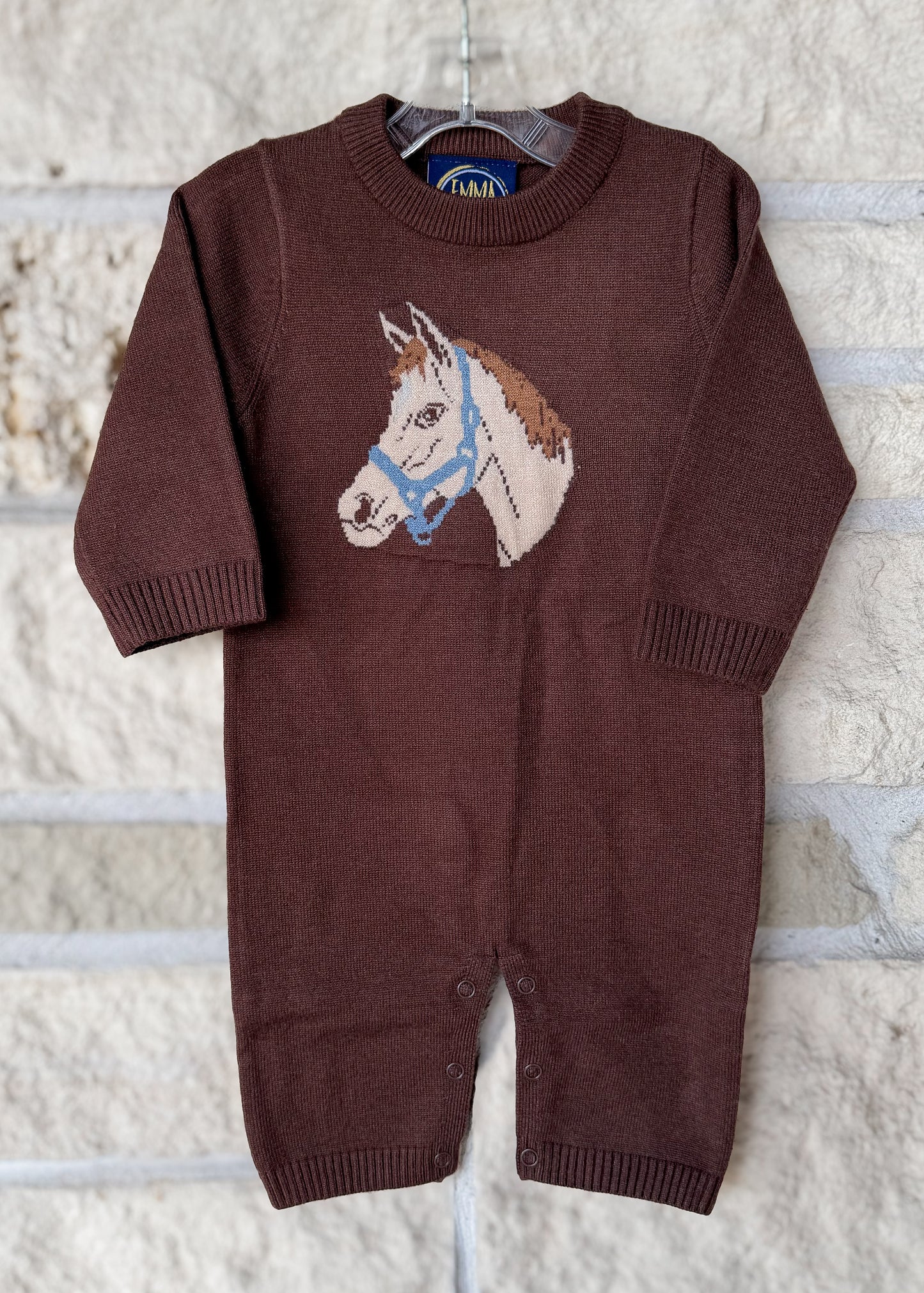 Emma Jean Horse Sweater Romper