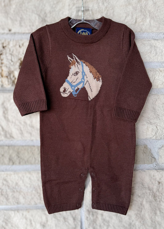 Emma Jean Horse Sweater Romper