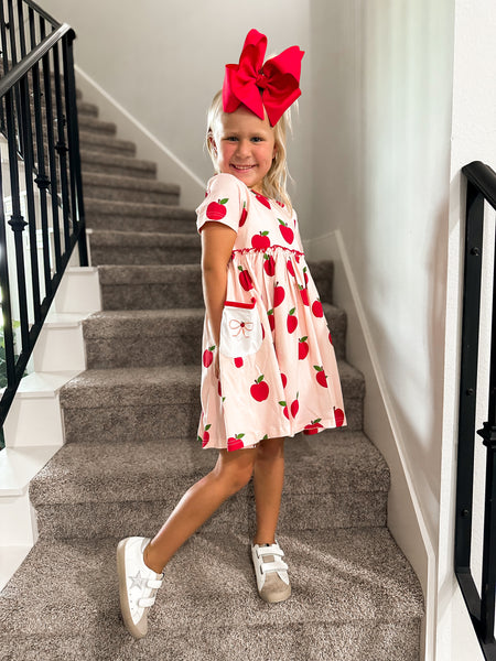 Swoon Baby Bow Apple Pocket Dress