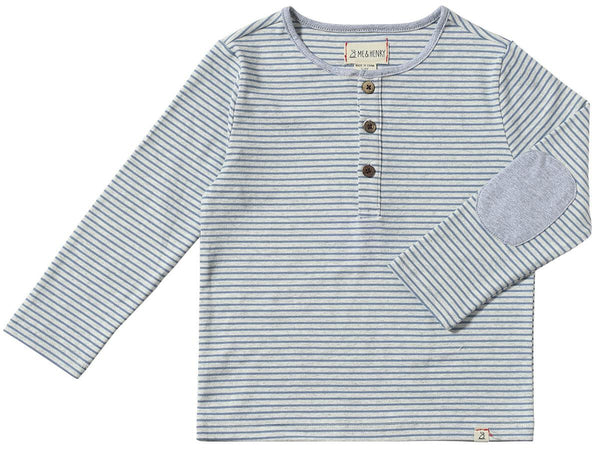 Me & Henry Royal Stripe Mascot Henley Tee